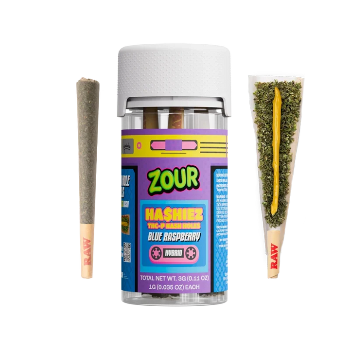 Zour Stash Blue Raspberry Ha$hiez THCP Mini Hash Hole 3-Pack