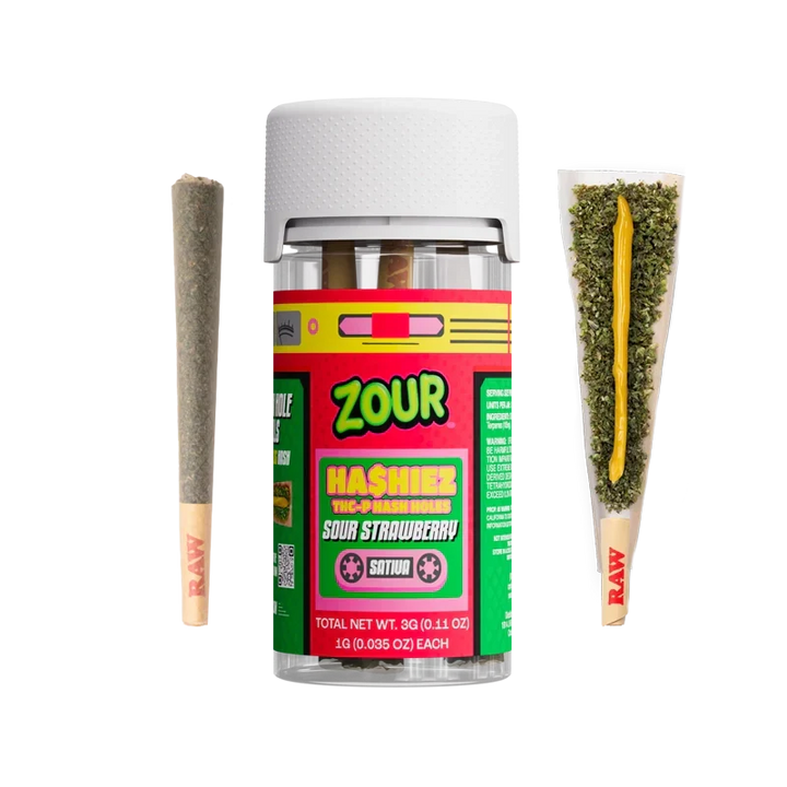 Zour Stash Sour Strawberry Ha$hiez THCP Mini Hash Hole 3-Pack
