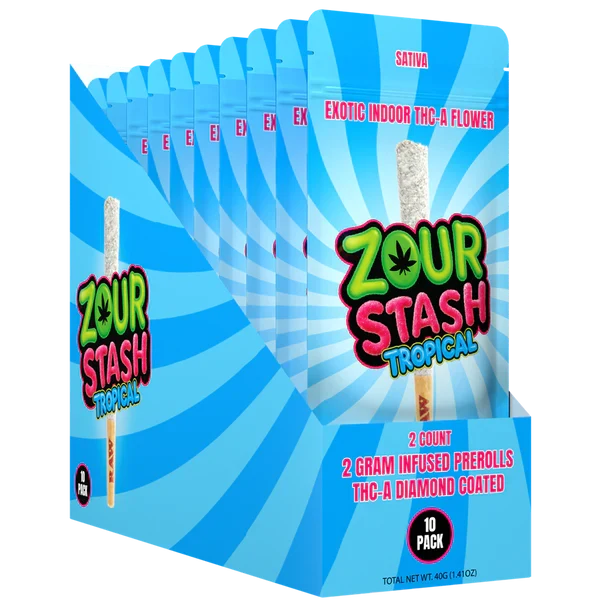 Zour Stash Exotic THCA Diamond-Coated 2g Pre-Rolls 2-Pack